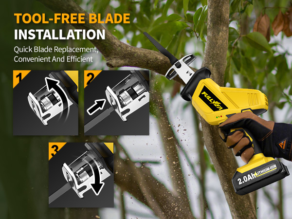 cordless reciprocating saw with battery