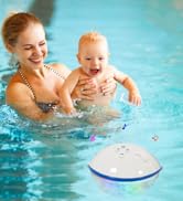 Pool Bluetooth Speakers with LED Lights,IPX7 Waterproof Floating Speaker,Stereo Sound,Built-in Mi...