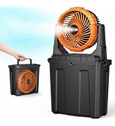 Ausic 1.35 Gal Portable Misting Fan, Outdoor Fans for Patios, [Max 30H] Rechargeable Battery Oper...