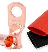 Tivorex 10pcs 2 Awg - 3/8" (M10)Battery Copper Lugs, Wire Lugs Ring Terminal Connectors Ends, UL ...