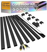 113.4in Cord Hider Kit, Cord Covers for 2-4 Wires on Wall, Self-Adhesive Cable Hider Wire Covers ...