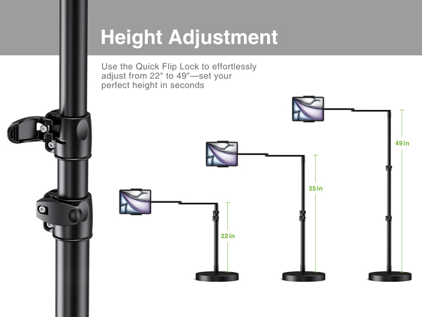 height adjustable ipad stand floor
