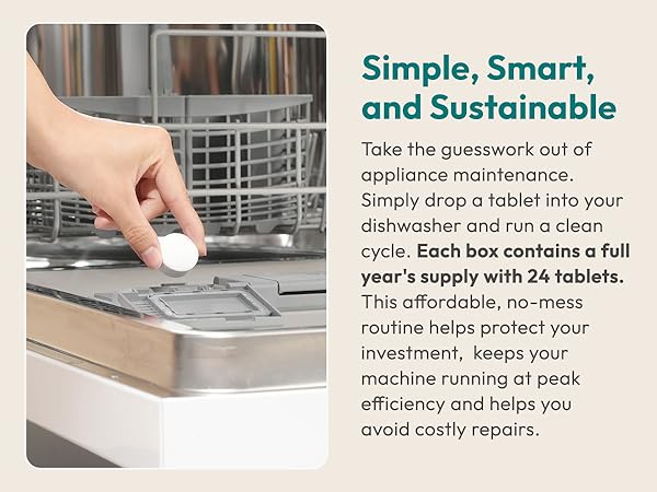 1 year supply of dishwasher machine cleaner tablets.