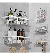Valdama Shower Caddy Organizer Rack Shelf with Soap and Toothbrush Holder,Stainless Steel Organiz...
