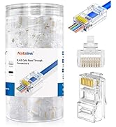 NataLink RJ45 Cat 6 Connectors, 200-Pack Cat6 Pass Through Connectors Ethernet Cable Connector Ca...