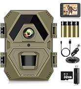 WOSPORTS Mini Trail Camera 1440P 36MP,Game Camera with Night Vision 0.2s Trigger Time Motion Acti...