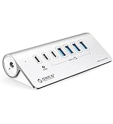 ORICO 7 Port USB Hub 10Gbps, Aluminum USB 3.2 Gen 2 Hub, 6 USB 3.2 Data Ports, PD 60W Ports, 1.64...