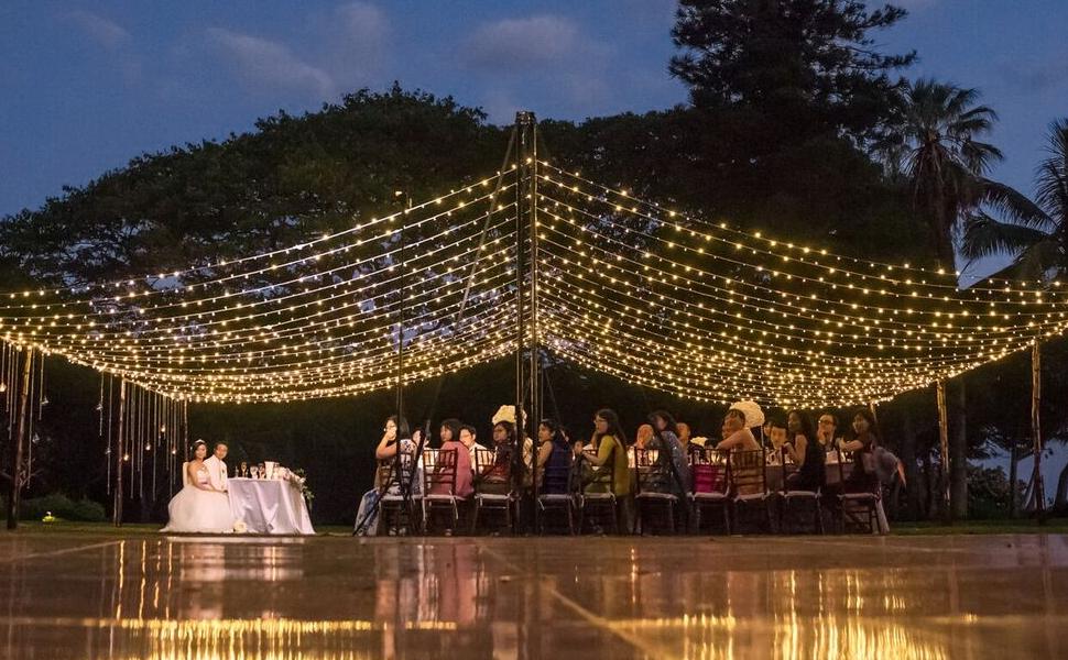 outdoor curtain lights for party and weddings