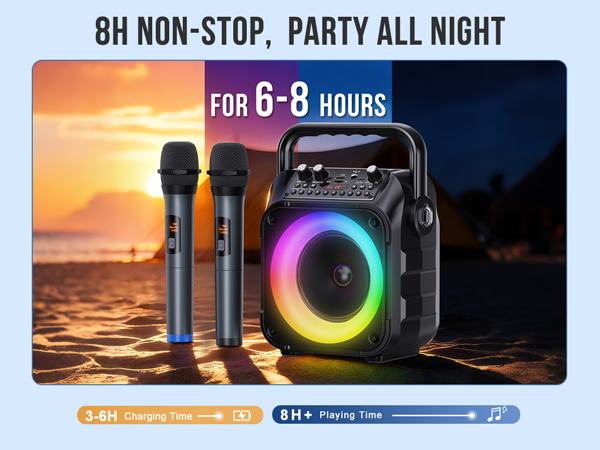 Karaoke Machine Mini Karaoke Machine Portable Bluetooth Speaker Karaoke Machine for Adults LED Night