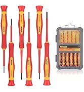 HURRICANE 1000V Precision Insulated Screwdriver Set, 6 Piece Insulated Electrician Screwdriver Se...