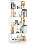 Giantex 5-Tier Geometric Bookcase, Modern S-Shaped Bookshelf with Anti-Tipping Kits, Freestanding...