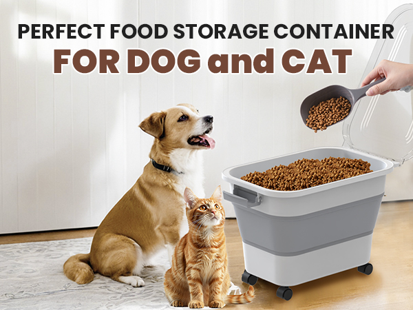 Dog Food Storage Container Collapsible Dog Food Container with Airtight Lids