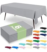 misaya 6 Packs Disposable Plastic Table Cloth, 54 x 108 Inch Waterproof Rectangle Tablecloth, Lea...
