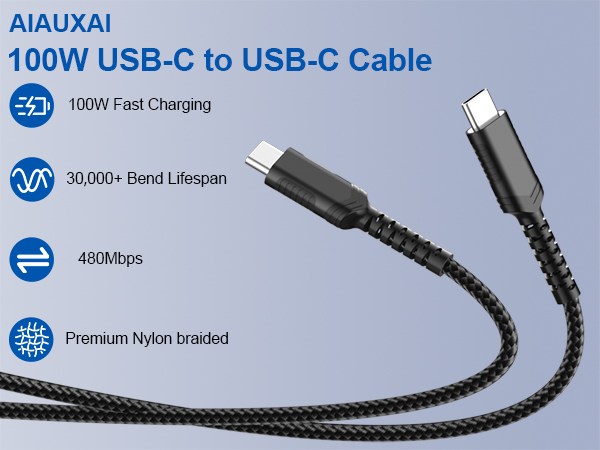 100W USB C to USB C Charger Cable