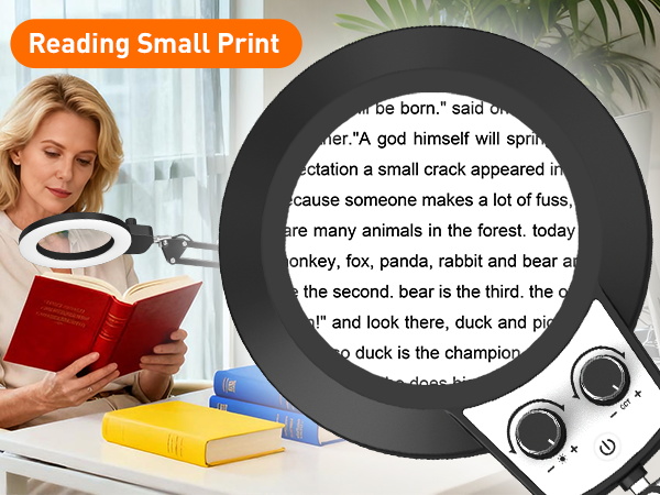 Reading Small Print magnifier with light hands free magnifying glasses for close work
