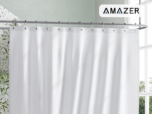 Amazer White Shower Liner Cloth Waterproof