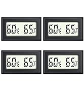 Reptile Thermometer 4-Pack Mini Digital Humidity Temperature Meters Gauge Indoor Hygrometer Therm...