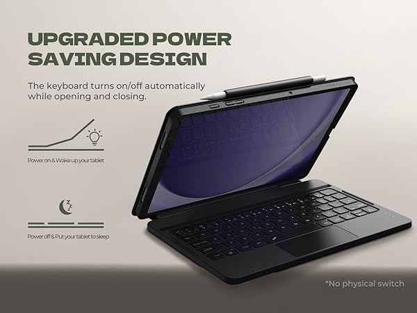 Dexnor for Samsung Galaxy Tab A9+ Plus Keyboard Case Ultra-light Magnetic Folio Keyboard Cover