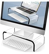 AboveTEK Acrylic Monitor Stand – Clear Monitor Riser &amp; Computer Desk Stand, Premium Acrylic Lapto...