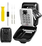 BKNOOU Key Box Wall Mount with Code, Sturdy Key Lock Box for Outside, Weatherproof Key Safe Extra...