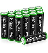 HiQuick AA Rechargeable Batteries 2800mAh - High Capacity Performance 16 Pcs Rechargeable AA Battery
