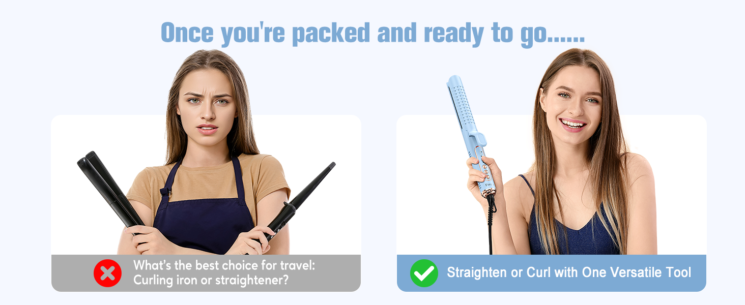 2 in 1 straightener and curling iron