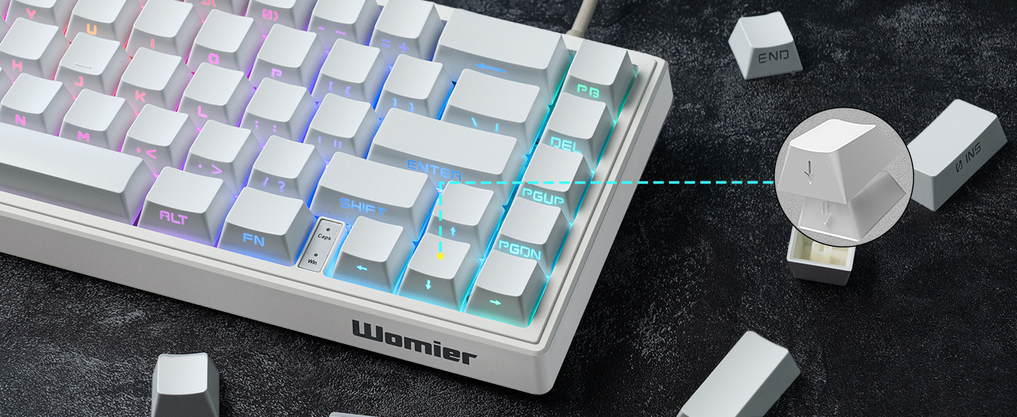 womier double shot keyboard caps,side printed keycap