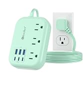 Beeiker 6 USB(3 USB C) Green Travel Power Strip- 5Ft Green Extension Cord with 6 USB Charging Sta...