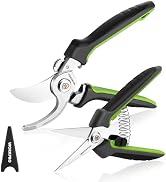 WORKPRO 2-Pack Garden Pruning Shears, 8.5" Bypass &amp; 6.25" Straight Shears | Garden Flower Scissor...