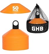GHB Soccer Cones 25/50/100 Pack Disc Soccer Sport Cones Training Field Marker Agility Cones for T...