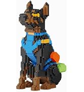 BDYDT Animals Dog Series Doberman Micro Building Blocks Set(1390PCS)-Building Set Model Toys Gift...