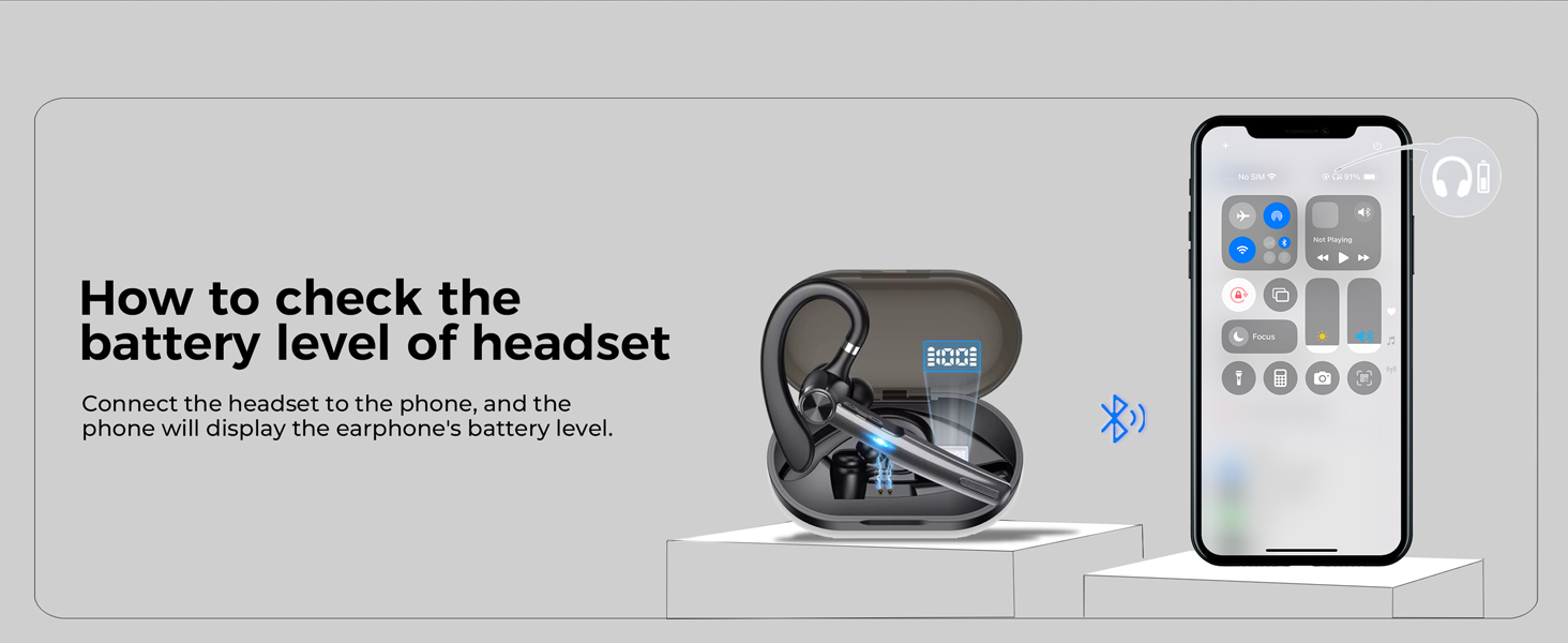 battery level of headset