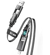 Haiteron 4 in 1 Charging Cable 5FT,60W USB C to USB C Cable Fast Charging Flat Braided iPhone Cha...