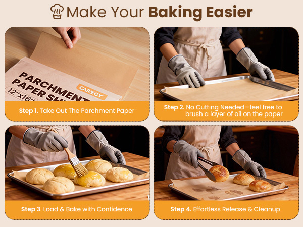 CAREGY Unbleached parchment paper for baking