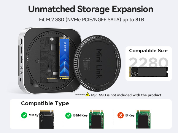 compatible nvme ssd up to 8TB