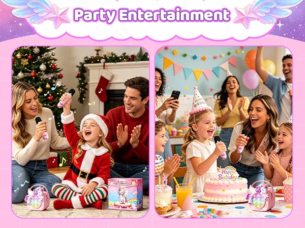 kids karaoke machine for kids microphone mini unicorn gifts for girls 4-6 gifts for 4 year old girl
