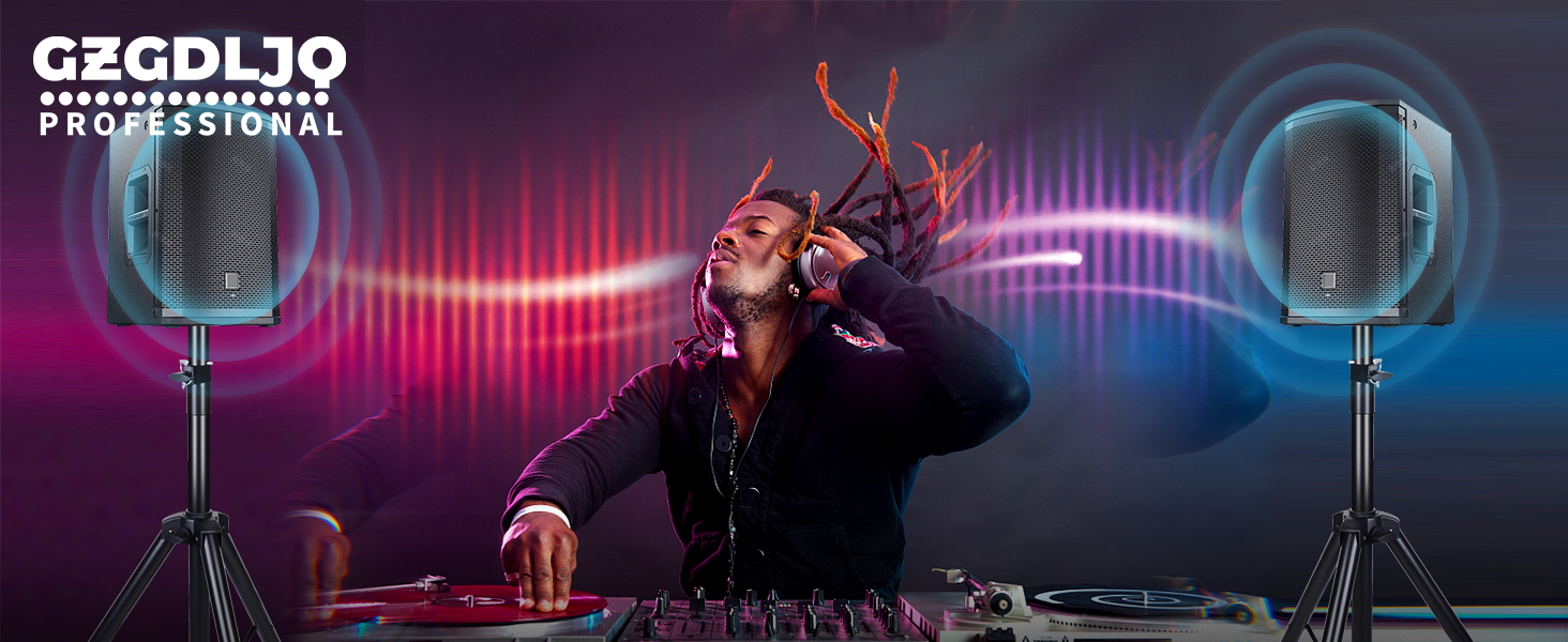 This universal speaker stand can work with PA speakers, studio monitor and so on