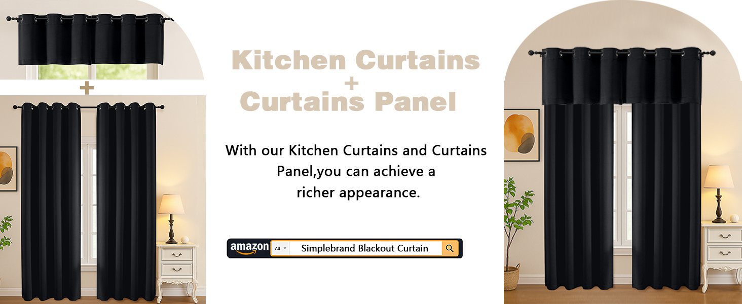 black curtains