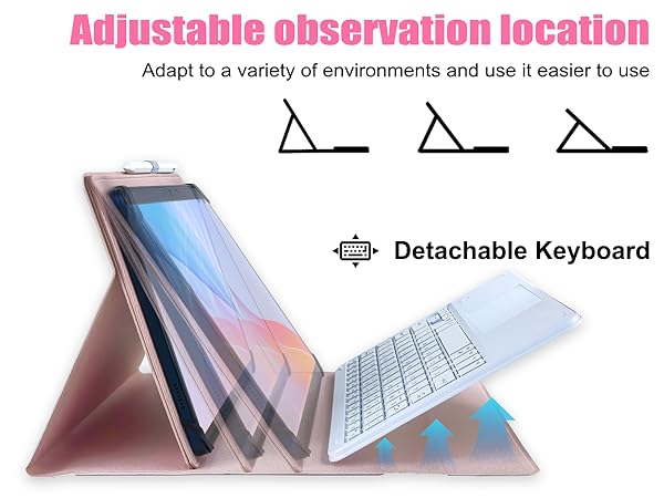 Universal Touchpad Keyboard Case for 9.7-11.0 tablet-Pink-4-1