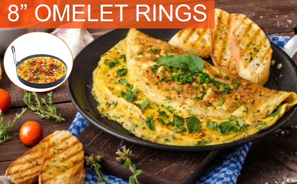 Upgrade Large Egg Rings Set,8&amp;amp;#34; Large Omelet Ring,6&amp;amp;#34; Pancake Ring,4&amp;amp;#34; Egg Ring