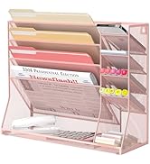 JMHUD Wall Mounted File Organizer, 5-Tier Desk Organizer with 4 Pen Holders, Wall Organizer for O...