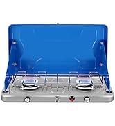 Camplux Propane Camping Stove 20,000 BTU, Camping Stoves 2 Burners with CSA Certification