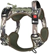 PHOEPET No Pull Tactical Dog Harness,Service Dog Vest with Molle &amp; Loop Panels,Easy Control with ...