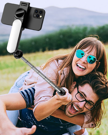 tripod selfie stick with remote and light