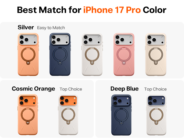 iPhone 17 Pro deep blue sliver orange phone case