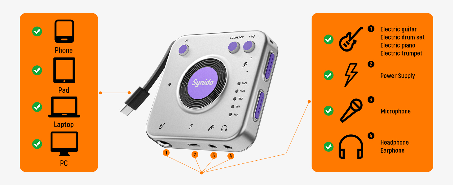 Portable recording audio interface