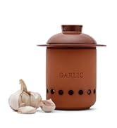 Monkey Business – Garlic Keeper – Terracotta Garlic Storage Container with Separate Ventilated Co...