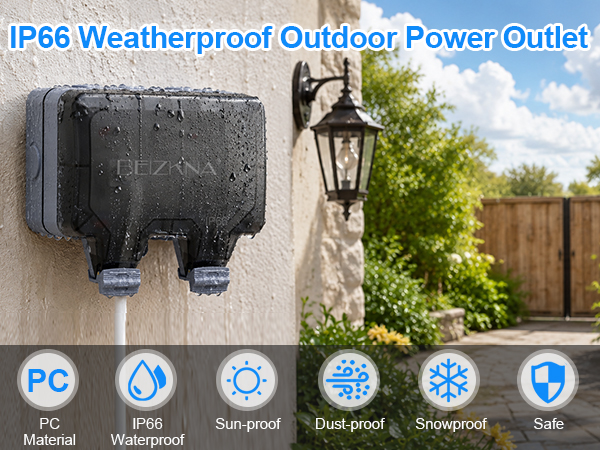 Double Outdoor Outlet with Cover