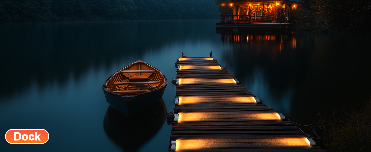 dock lights solar powered waterproof