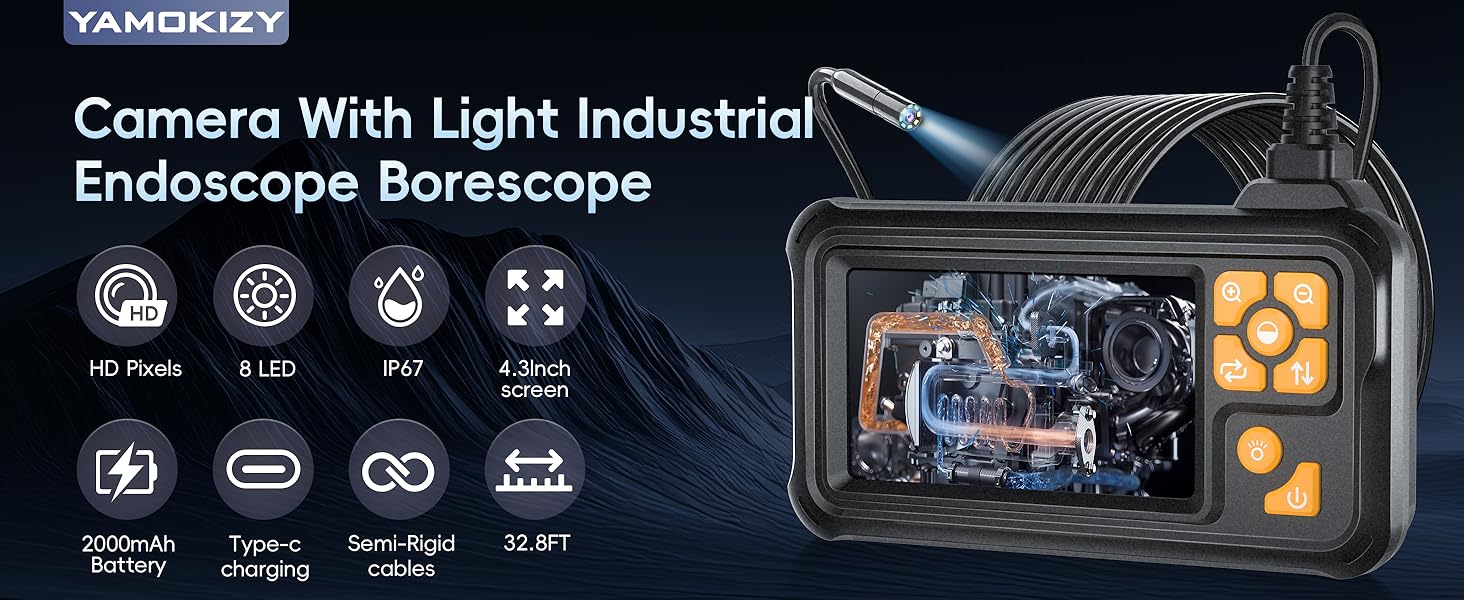 Industrial Borescope Endoscope Camera with Light